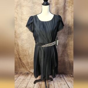 Korean Designer Embellished Waist Chiffon Dress